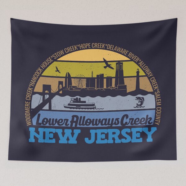 Item preview, Lower Alloways Creek New Jersey Sunset Retro Vintage Local Pride Logo designed and sold by CRHPOD20.