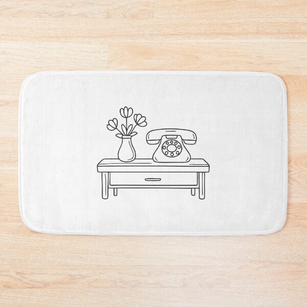 Item preview, A telephone resting on a side table beside a flower vase designed and sold by rasagamastore.