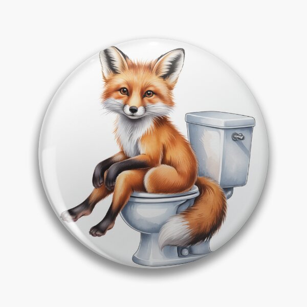 Item preview, Funny Fox Bathroom Wall Art – Fox on Toilet designed and sold by vk09.