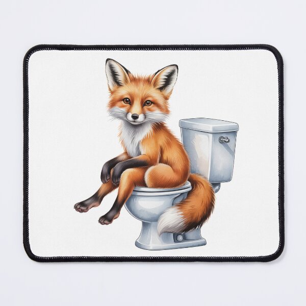 Item preview, Funny Fox Bathroom Wall Art – Fox on Toilet designed and sold by vk09.