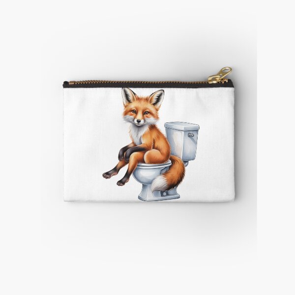 Item preview, Funny Fox Bathroom Wall Art – Fox on Toilet designed and sold by vk09.