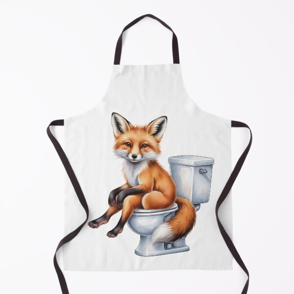 Item preview, Funny Fox Bathroom Wall Art – Fox on Toilet designed and sold by vk09.