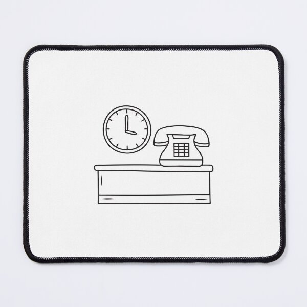 Item preview, A telephone sitting near a clock on a receptionist desk designed and sold by rasagamastore.