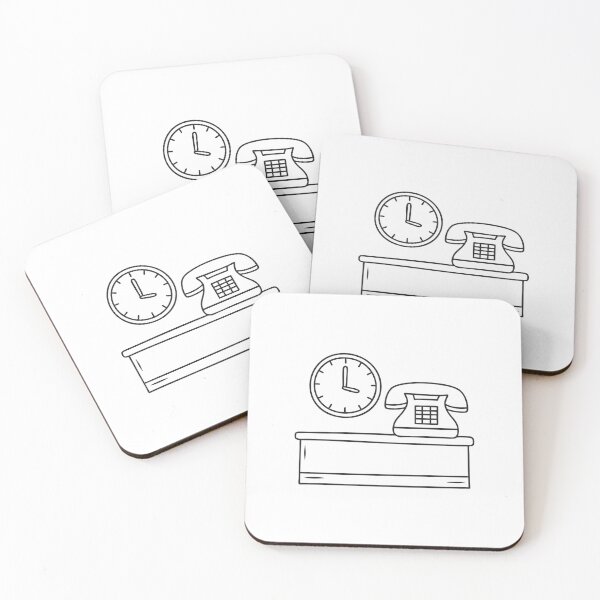 Item preview, A telephone sitting near a clock on a receptionist desk designed and sold by rasagamastore.