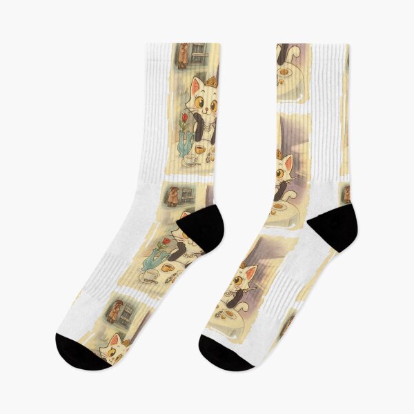 Item preview, Elegant Cat Breakfast – Retro New York 60s Style designed and sold by Arte Cartoon From TagTeam Group.