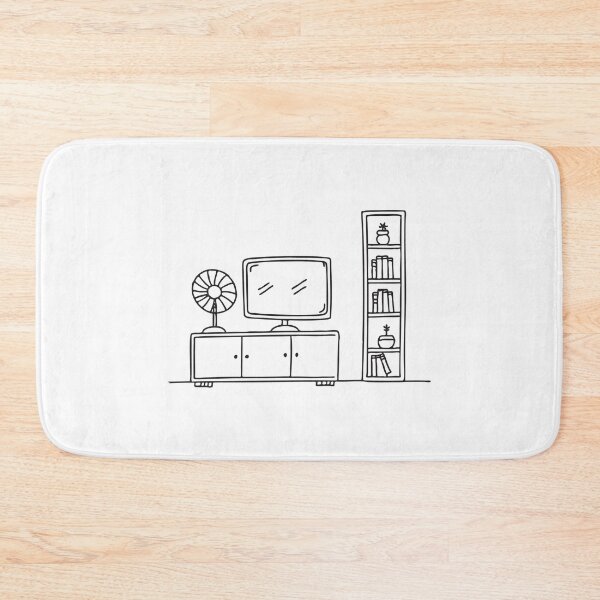 Item preview, A television on cabinet next to a table fan next to bookshelf designed and sold by rasagamastore.