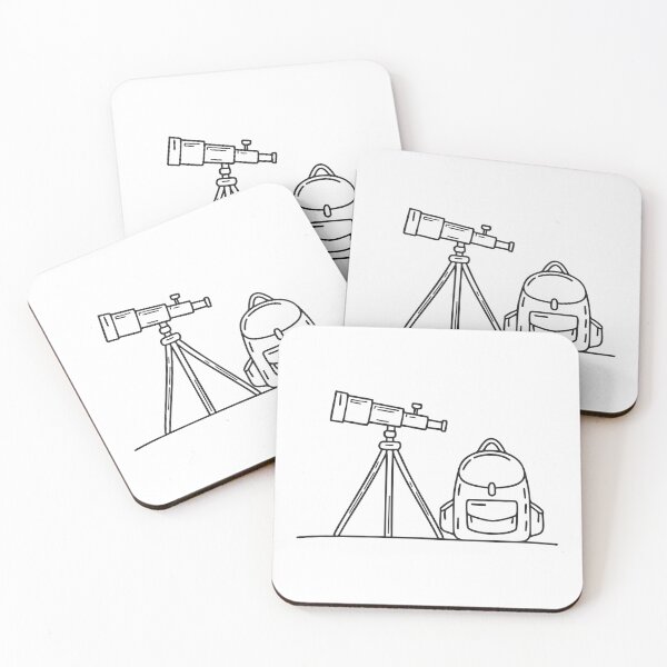 Item preview, A telescope beside a backpack on a mountain designed and sold by rasagamastore.