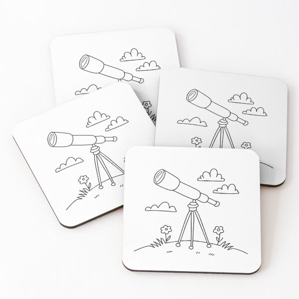 Item preview, A telescope standing alone in a quiet grassy field designed and sold by rasagamastore.