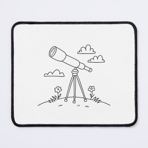 Item preview, A telescope standing alone in a quiet grassy field designed and sold by rasagamastore.