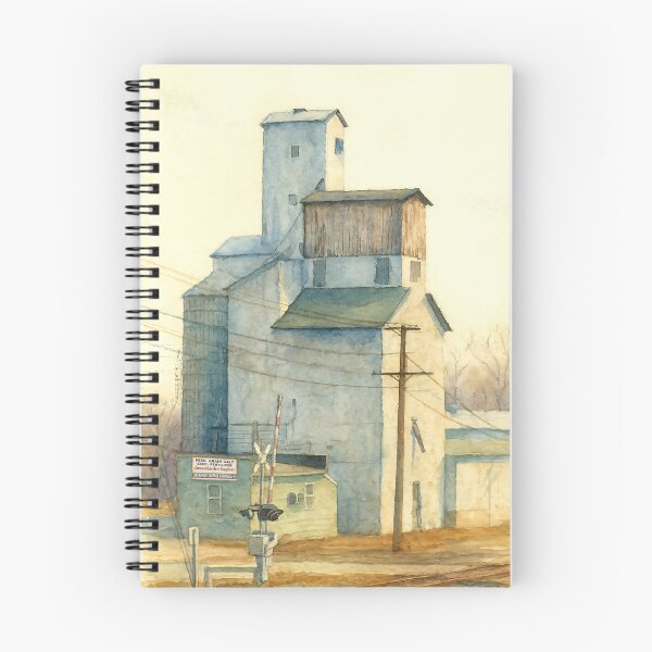 Item preview, Midwestern Stillness – Romeoville Grain Elevator in Watercolor designed and sold by TheRDA.
