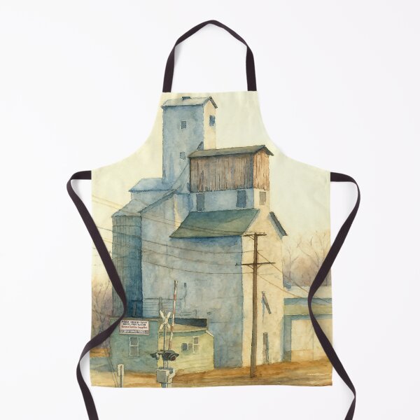 Item preview, Midwestern Stillness – Romeoville Grain Elevator in Watercolor designed and sold by TheRDA.