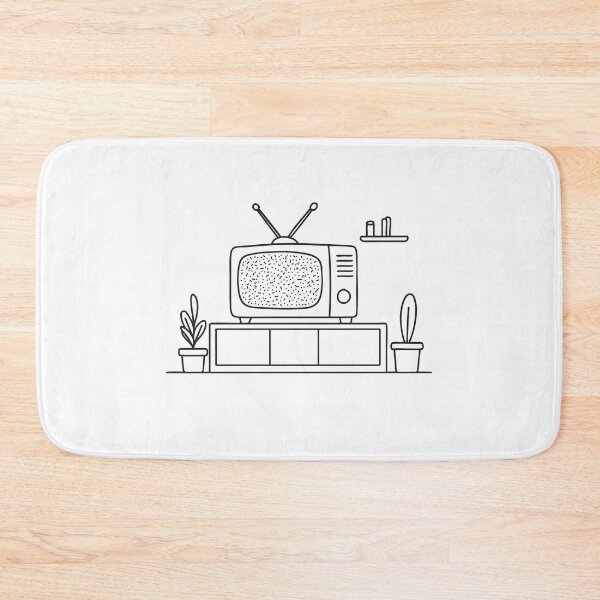 Item preview, A television displaying static in an empty living room designed and sold by rasagamastore.