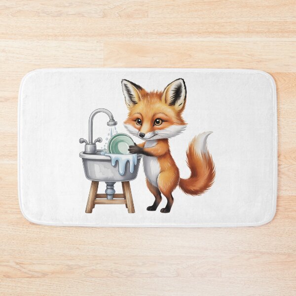 Item preview, Cute Fox Washing Dishes – Kids Chore Chart Art designed and sold by vk09.