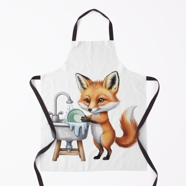 Item preview, Cute Fox Washing Dishes – Kids Chore Chart Art designed and sold by vk09.
