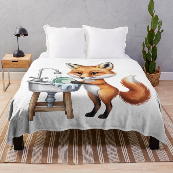 Item preview, Cute Fox Washing Dishes – Kids Chore Chart Art designed and sold by vk09.