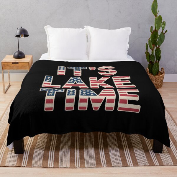 Item preview, It's Lake Time American Flag USA 4th of July designed and sold by petrichorsworld.