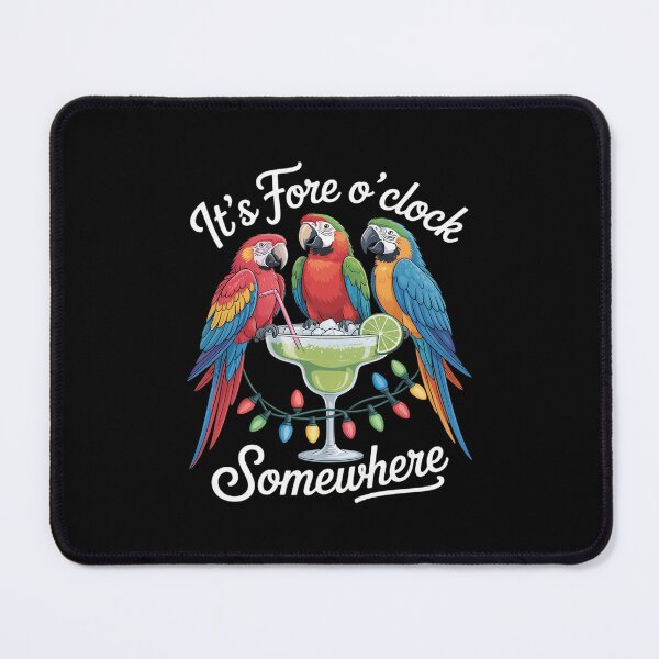 Item preview, It's Fore O'clock somewhere funny Parrot Summer Beach designed and sold by petrichorsworld.