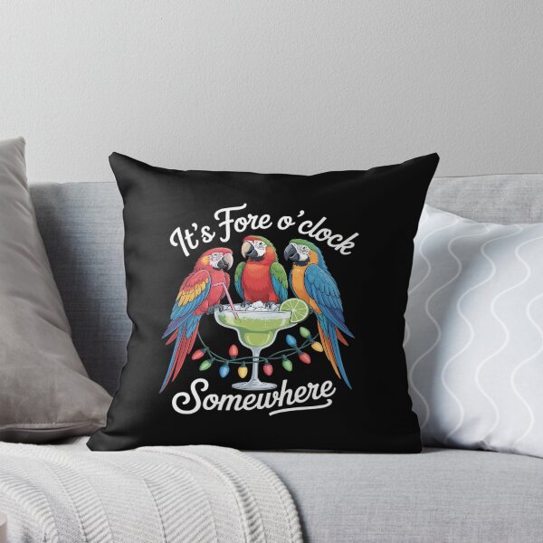 Item preview, It's Fore O'clock somewhere funny Parrot Summer Beach designed and sold by petrichorsworld.