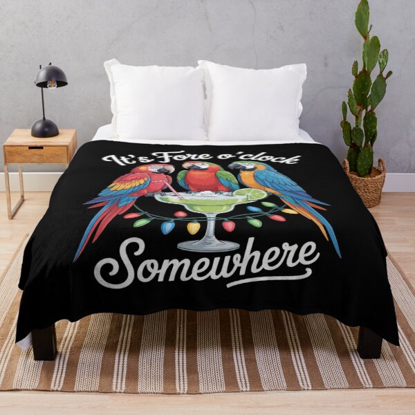 Item preview, It's Fore O'clock somewhere funny Parrot Summer Beach designed and sold by petrichorsworld.