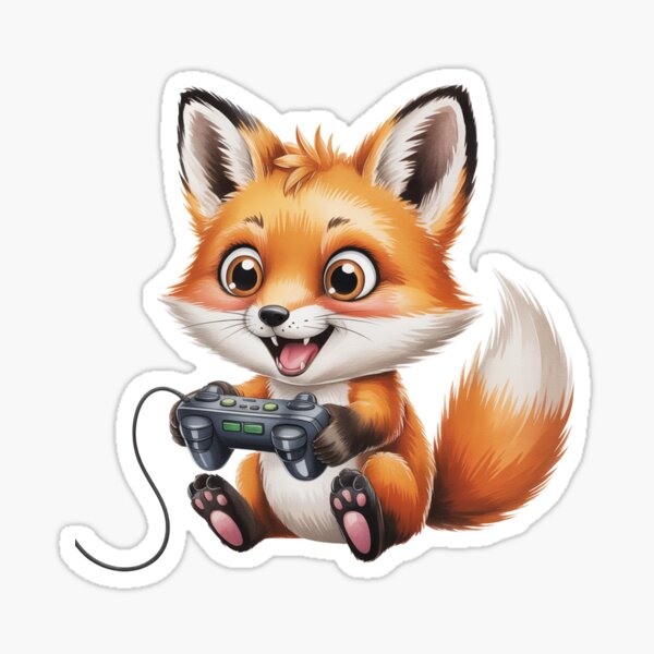 Item preview, Cute Gamer Fox – Kids Gaming Wall Art designed and sold by vk09.