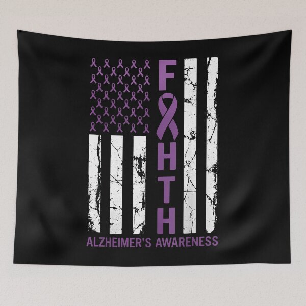 Item preview, Alzheimer's Awareness Month Day USA Flag Ribbon Purple designed and sold by Moon-Ape.