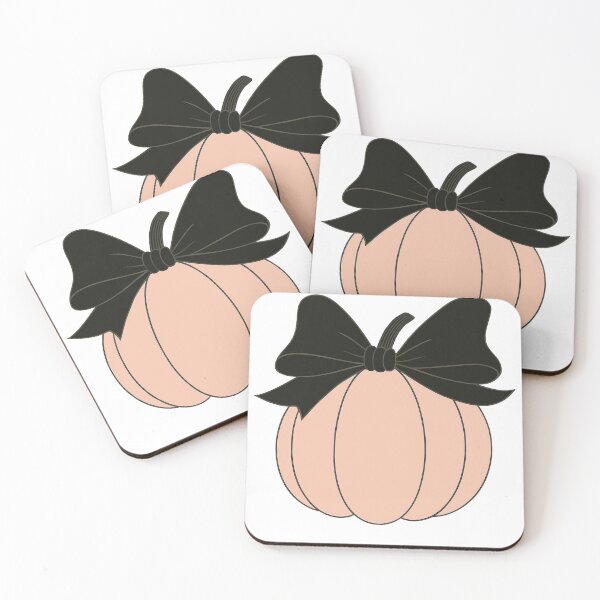 Item preview, Elegant Peach Pumpkin with Black Bow | Halloween Fall Illustration designed and sold by RuweisVibes.
