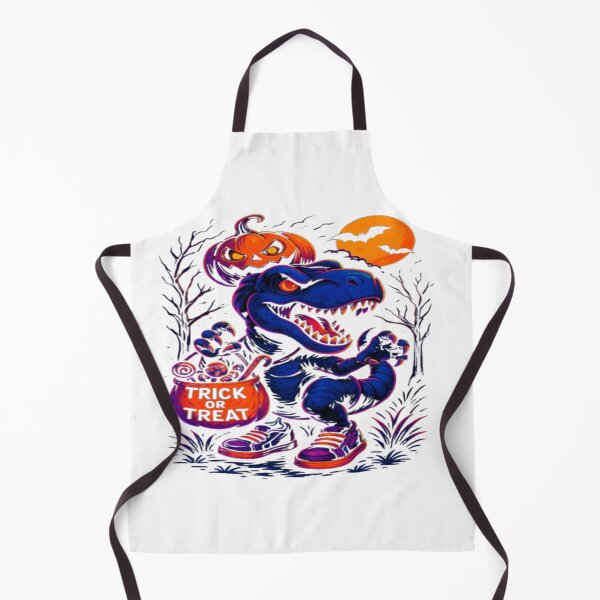 Item preview, Halloween Dino Trick or Treat – Neon Monster Art designed and sold by GlowAIDesigns.