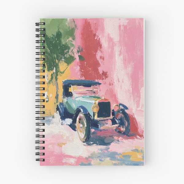 Item preview, Vintage light blue car classic car in impressionist style designed and sold by ArtHouseNiklas.