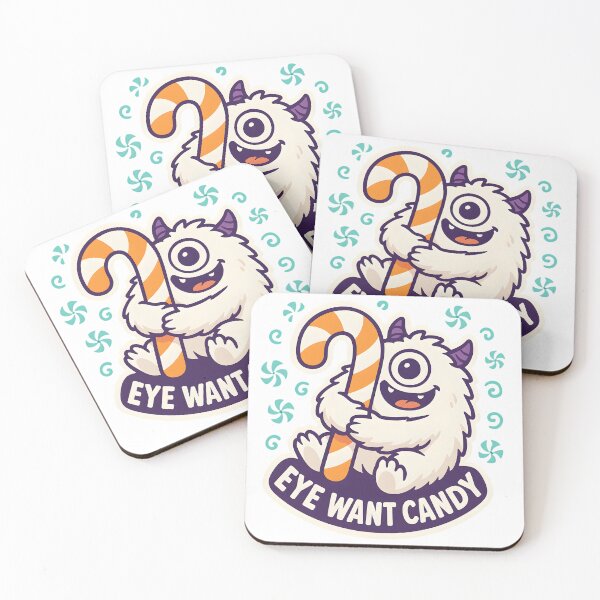 Item preview, Eye Want Candy — Cute Cyclops Yeti with Candy Cane designed and sold by Cheerioza.