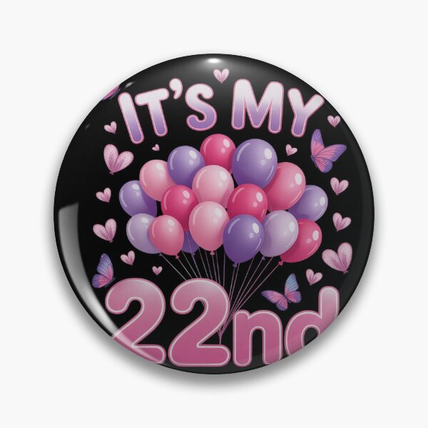 Item preview, Butterflies Hearts Happy 22 Years Old It's My 22nd Birthday  designed and sold by HuValverdeArt.