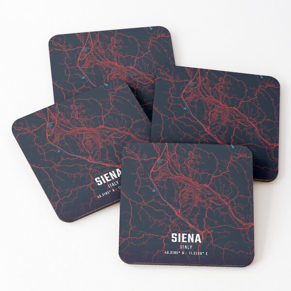Item preview, Siena Red & Blue Minimalist Map designed and sold by HomeLivingCo.