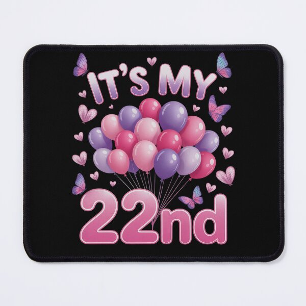Item preview, Butterflies Hearts Happy 22 Years Old It's My 22nd Birthday  designed and sold by HuValverdeArt.