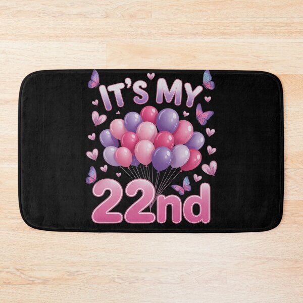 Item preview, Butterflies Hearts Happy 22 Years Old It's My 22nd Birthday  designed and sold by HuValverdeArt.