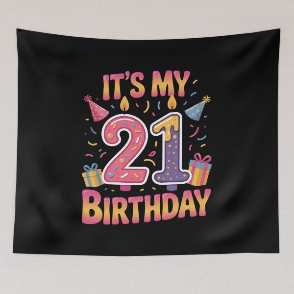 Item preview, Candle Presents It's My 21 Years Old Birthday Happy 21st Day4  designed and sold by HuValverdeArt.
