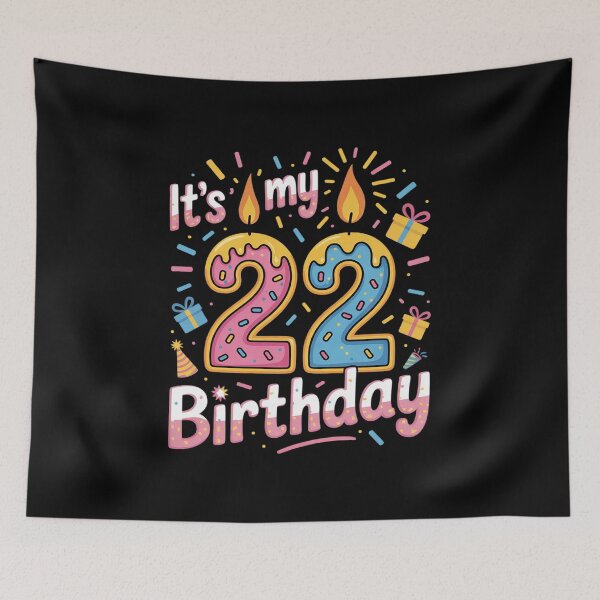 Item preview, Candle Presents It's My 22 Years Old Birthday Happy 22nd Day  designed and sold by HuValverdeArt.