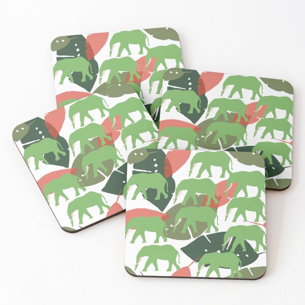 Item preview, Cartoon Green Elephant Crossing Pattern – Cute Animal Design designed and sold by Cultradesign.