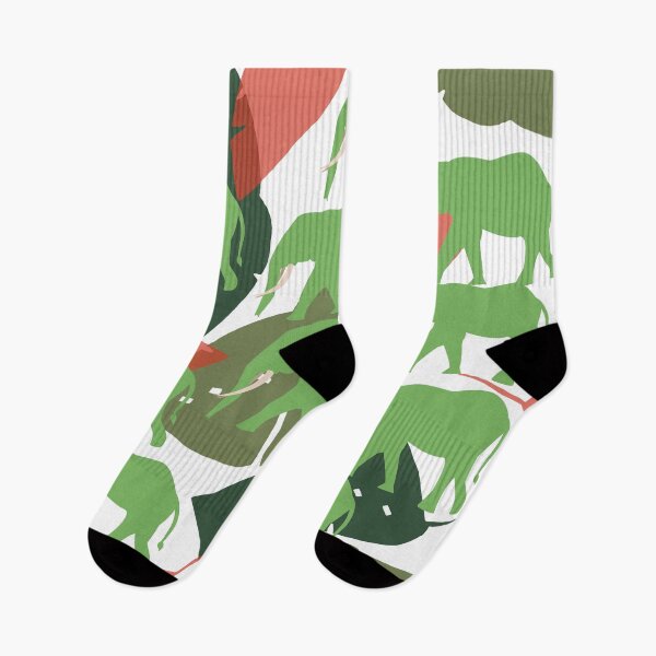 Item preview, Cartoon Green Elephant Crossing Pattern – Cute Animal Design designed and sold by Cultradesign.