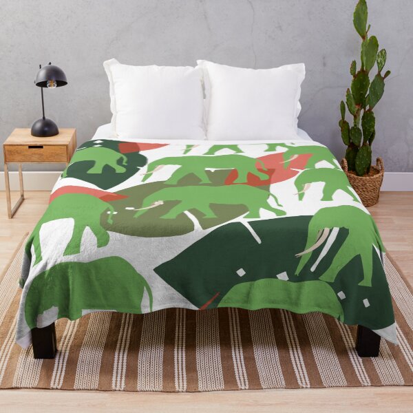 Item preview, Cartoon Green Elephant Crossing Pattern – Cute Animal Design designed and sold by Cultradesign.