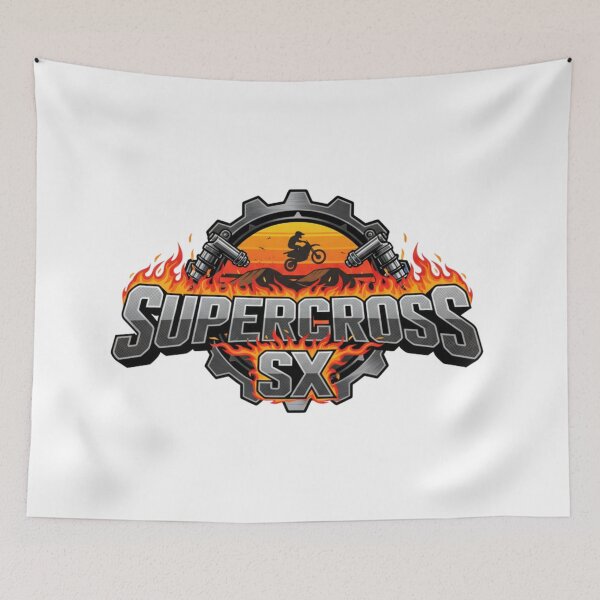 Item preview, Supercross SX Extreme Fire Moto Rider Gear Logo Track Racing designed and sold by DibuHumor.