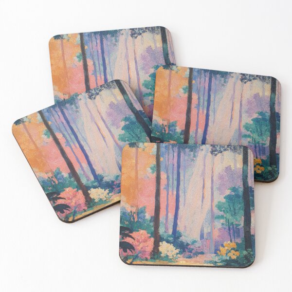 Item preview, Impressionistic forest path in bright colors designed and sold by ArtHouseNiklas.