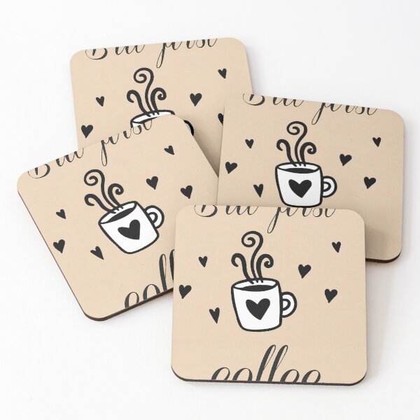 Item preview, But First Coffee: Neutral Beige Script Lettering and Mug Art designed and sold by Aroudj.