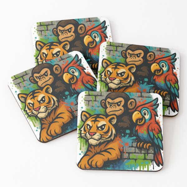 Item preview, Jungle Crew – Street Animal Squad Graffiti Tee ??? designed and sold by PastimeMastery.