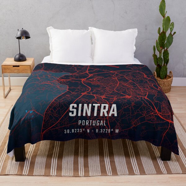 Item preview, Sintra Red & Blue Minimalist Map designed and sold by HomeLivingCo.