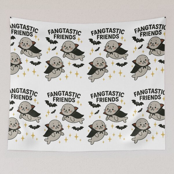 Item preview, Fangtastic Friends | Cute Baby Harbor Seals Vampire | Kawaii Halloween Friendship Gift | Spooky Cute Seal Lovers designed and sold by ClinicalHubs.