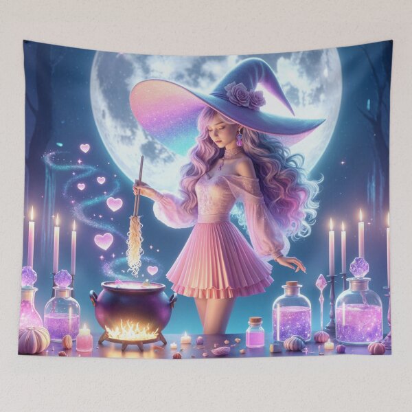 Item preview, Beautiful Sorceress Cooking Pasta and Love Elixirs designed and sold by M-Y-A-R-T-.