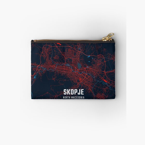 Item preview, Skopje Red & Blue Minimalist Map designed and sold by HomeLivingCo.