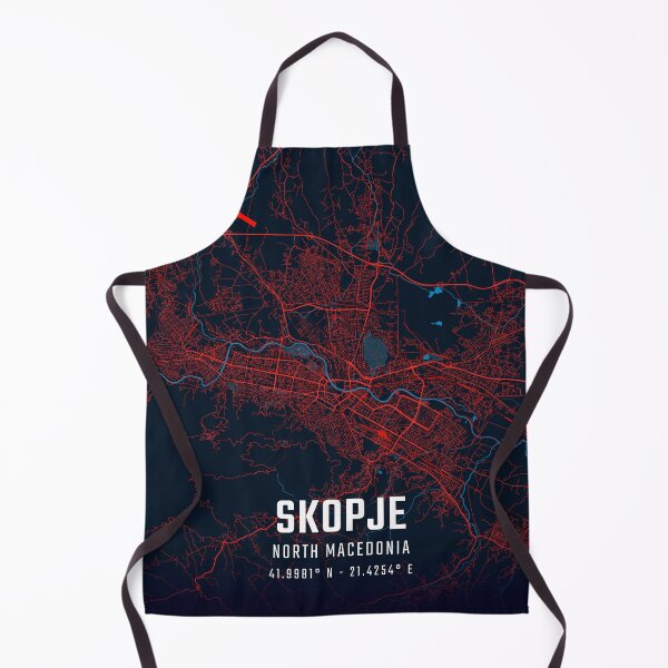 Item preview, Skopje Red & Blue Minimalist Map designed and sold by HomeLivingCo.