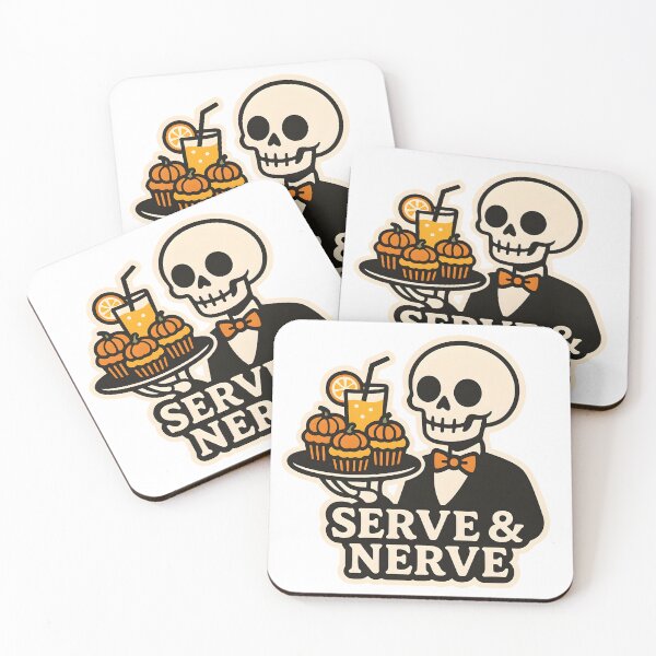 Item preview, Serve & Nerve — Skeleton Waiter with Pumpkin Cupcakes designed and sold by Cheerioza.