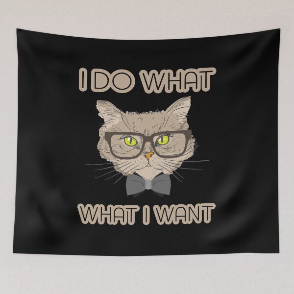 Item preview, I Do What I Want Retro Style Cat Meme designed and sold by PrintPress.