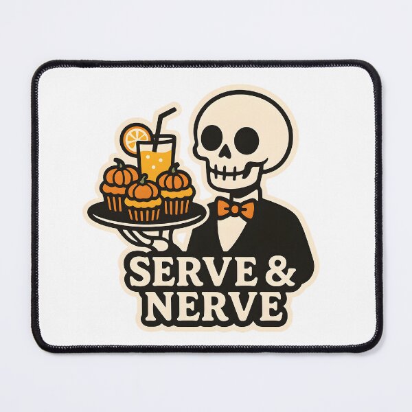 Item preview, Serve & Nerve — Skeleton Waiter with Pumpkin Cupcakes designed and sold by Cheerioza.